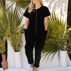Mien Together Zipper Jumpsuit - True Black Sz Small NWOT